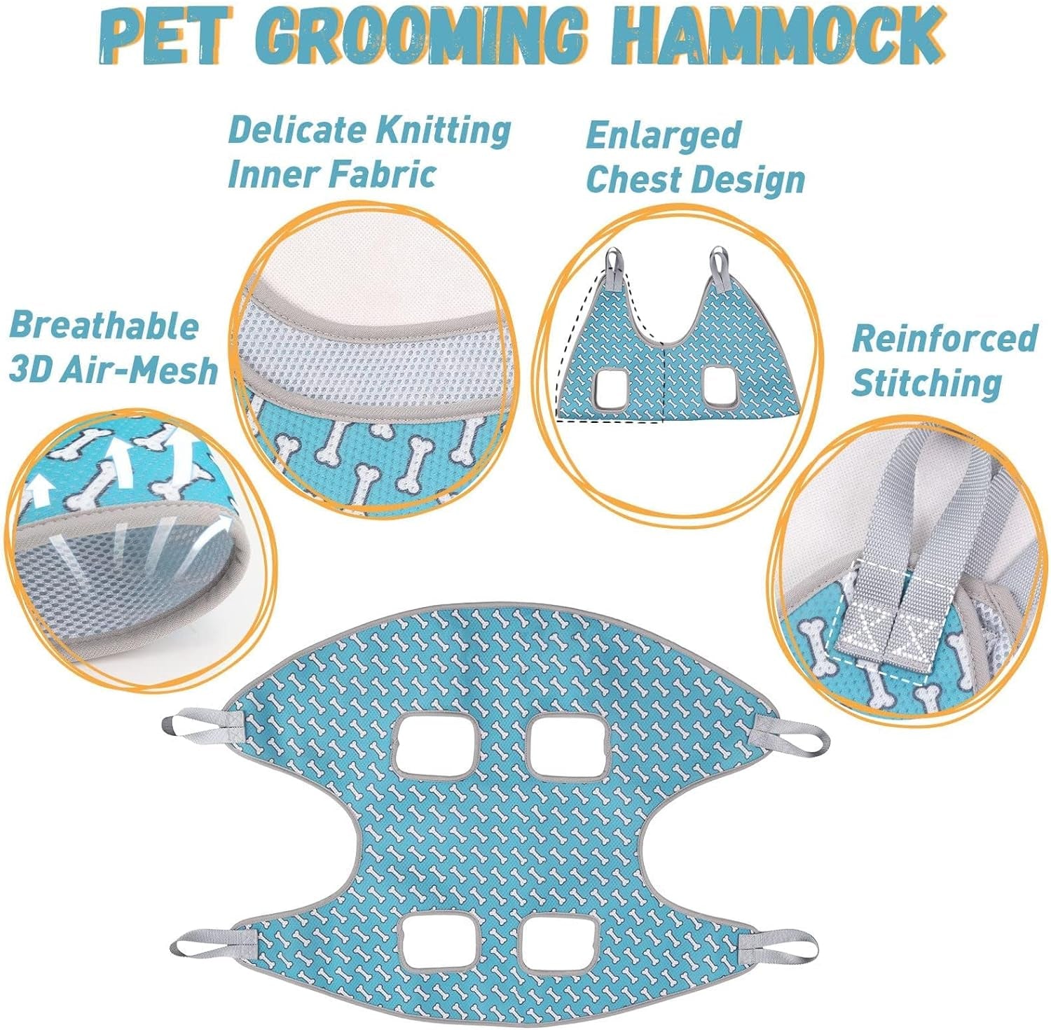 Pet Grooming Hammock Harness: Restraint Sling for Cats & Dogs - Nail Trimming Helper