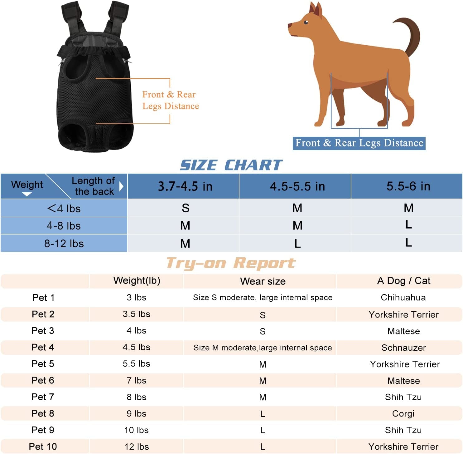 Adjustable Dog Front Carrier: Legs Out, Easy-Fit for Small to Medium Pets