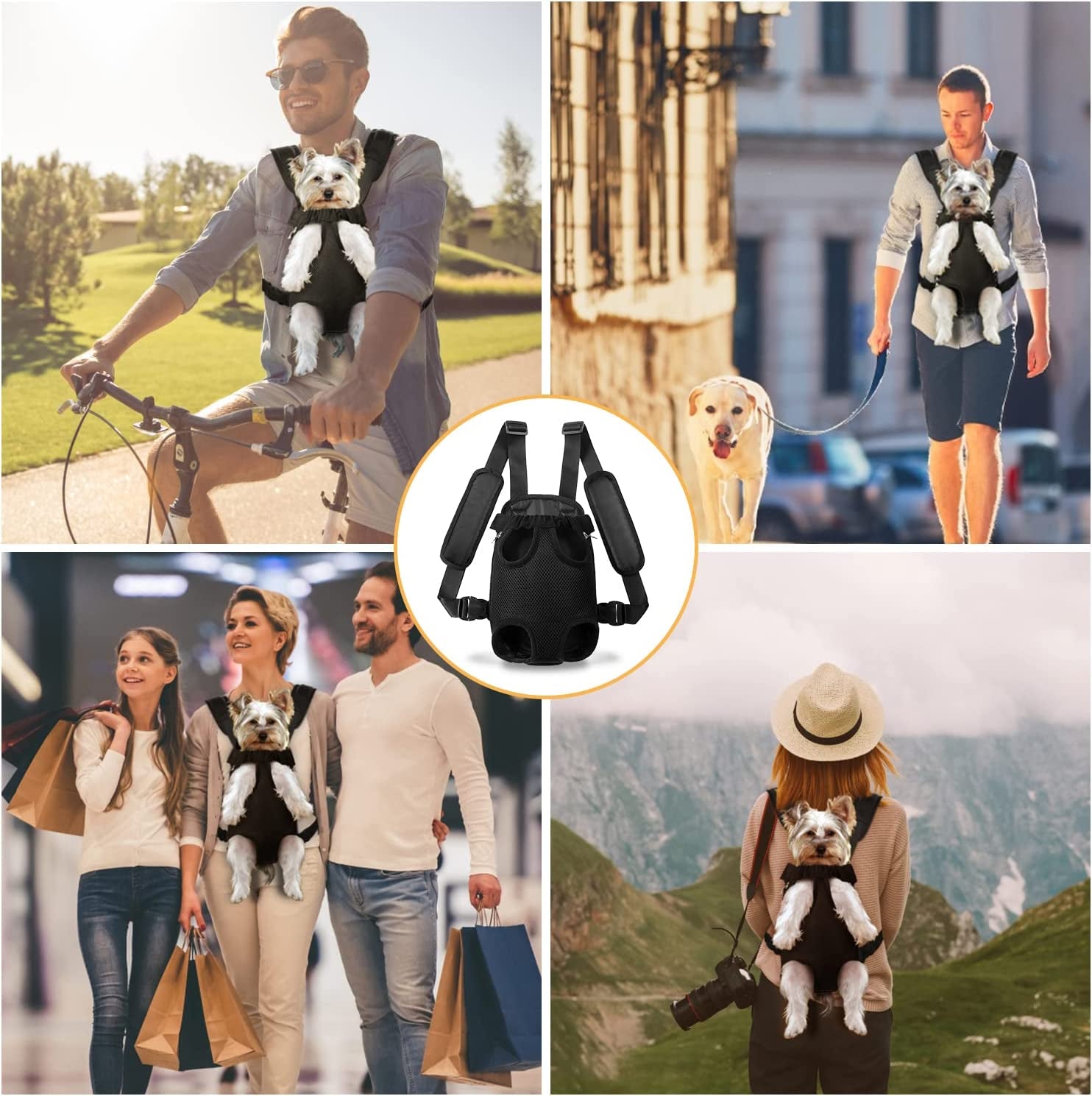 Adjustable Dog Front Carrier: Legs Out, Easy-Fit for Small to Medium Pets